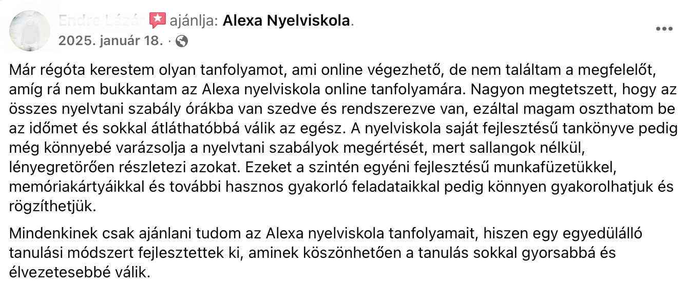 Tanítványi visszajelzés 2